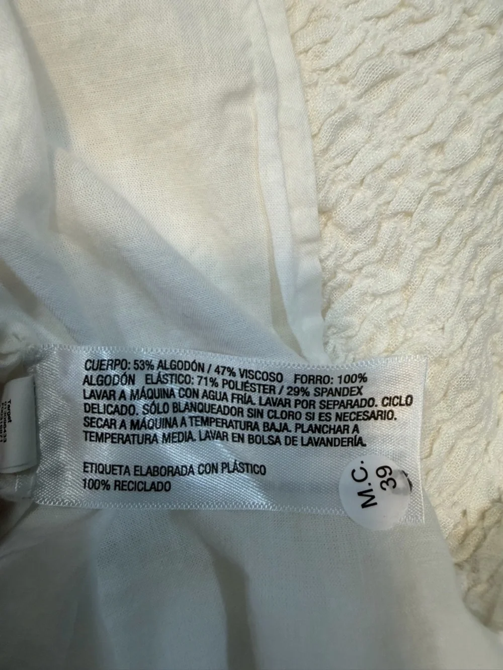 Universal Thread Cream Smocked Textured Dress - Picture 4 of 5